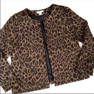 Christopher & Banks animal blazer jacket Cheetah Leopard print Size 1X